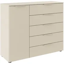 LeGer Home by Lena Gercke Kommode Sideboard SERINA 120 x 100 x 42 cm Beige (Champagner)