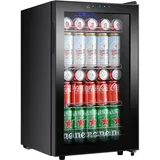 Kalamera Getränkekühlschrank, Kleiner Flaschenkühlschrank mit Touch-Bedienfeld, 3-18°C Kühlzone, Bierkühlschrank 68 Liter, 38 dB, Blaue LED-innenbeleuchtung, KRC-68GE