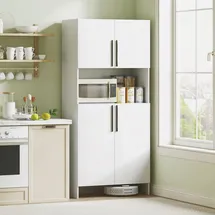 Homcom Küchenbuffet mit Mikrowellenablage 79 x 40 x 175 cm Weiß