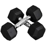 Homcom Gummi-Hantel Kurzhantel 5 kg schwarz