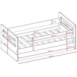 Möbel Kraft Bett ¦ weiß ¦ Maße (cm): B: 90 H: 65