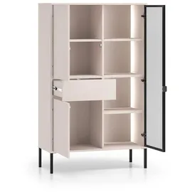 petits-meubles Geschirrschrank 3-türig Mit 1 Schublade  Kaschmir/Schwarz