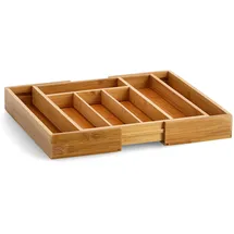 Zeller Besteckkasten Bambus ausziehbar 29-40 x 33,5 x 5 cm Braun