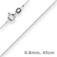 Schmuck Krone Goldkette 0,8mm Panzerkette aus 585 Weißgold 45cm, Gold 585 silberfarben