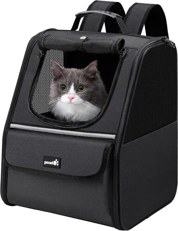 pecute Haustier-Rucksack mit trapezoidalem Rahmen - Schwarz