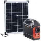revolt Solar Generator Set: Fensterbank-Solarkraftwerk: Powerstation mit 20-W-Modul, 155 Wh, 230 V (Solar-Generator & Powerbank, Powerstation Set, Spannungswandler)