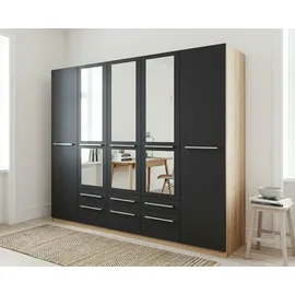 Priess Wäscheschrank Barcelona 230 x 193 x 54 cm Braun/Schwarz