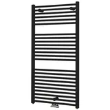 Schulte Bad-Heizkörper Turbo 113 x 60 cm, 600 Watt Leistung, Mittelanschluss,Mattschwarz, Handtuchhalter-Funktion
