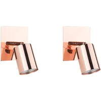 Beliani Wandleuchte Kupfer Metall 2er Set verstallbar Industrie Look