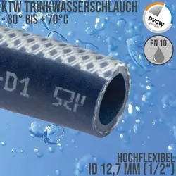 12,3 mm 1/2 Zoll Trink Wasser Kirmes Volksfest hochflexibel Schlauch TPE KTW DV..."