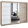A&J MöbelLand Schiebetürenschrank VILUNO 1 200 x 215 x 59,5 cm Weiß/Schwarz