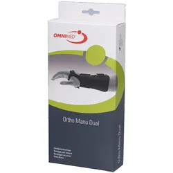Omnimed Ortho Manu Dual Handgelenkorthese, verstellbare Stabilisierung – Größe L (< 16,0 cm) – Schwarz