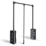 DOJA Barcelona | Klappbarer Kleiderlift | 875-1200mm | Schwarz | Garderobenlift für Garderobe, Schrank, Ankleidezimmer | Wardrobe lift | Garderobenstange für Mäntel, Kleider...