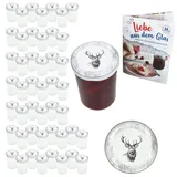 Mambocat 50er Set Sturzglas 435ml Einmachglas + TO-Deckel 82 Alois Hirsch + Heft
