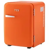 First Austria TZS First Austria lautloser Minikühlschrank | Retro Design | Einstellbare Kühlleistung | Türgriff |Thermoelektrisches Kühlsystem | 40L | orange