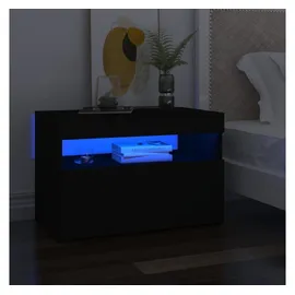 vidaXL Nachttisch mit LED-Leuchten Schwarz 60x35x40 cm Holzwerkstoff