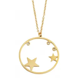 Kette mit Anhänger ADELIA ́S, gold, stern, Halsketten, Damen, unbekannt, Edelstahl