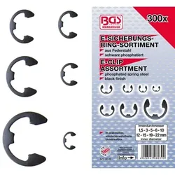 E-Sicherungsring-Sortiment 1,5 - 22mm 300-teilig