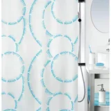 Spirella Duschvorhang Claire 240 x 180 cm blau/weiß