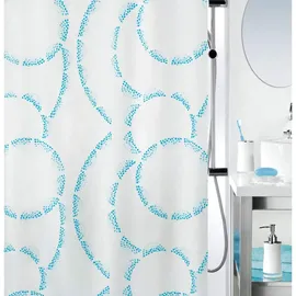 Spirella Duschvorhang Claire 240 x 180 cm blau/weiß