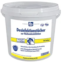 Dr. Becher Desinfektionstücher 29 x 30 cm 70 Tücher Tuchformat 290 x 300 mm, mit Abreissperforation, biologisch