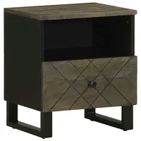 VidaXL Nachttisch Schwarz 40x33x46 cm Massivholz Mango