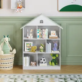[en.casa] Kinderregal Vipsali 107 x 83 x 30 cm MDF weiß/mint