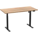 VCM my office Lona elektrisch höhenverstellbarer Schreibtisch anthrazit rechteckig, T-Fuß-Gestell schwarz 140,0 x 80,0 cm
