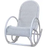 Mid.you Schaukelstuhl, Weiß, Holz, Rattan, massiv, Uni, 60x100x116 cm, Schaukelfunktion, Wohnzimmer, Sessel, Schaukelstühle
