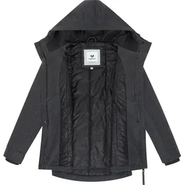 Ragwear Damen, gefütterte, Wasserfeste warme Jacke mit Kapuze in atmungsaktiver Fleece Woll-Optik Monadde Felt YOUMODO Dark Grey Gr. 3XL - 3XL