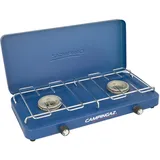 Campingaz kompakter Outdoor-/Tisch-/Gas-/Campingkocher Base Camp, 2 flammig, mit Deckel, 3.200 Watt, Blau