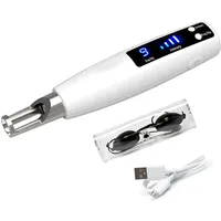 Professioneller Stift Zur Muttermalentfernung, Pikosekunden-Stift-PlasmageräT, 9 Modi + 4 Stufen, Mit Lcd-Bildschirm + Beleuchtung, FüR Warzen, Sommersprossen, Muttermale, Dunkle Flecken,Red