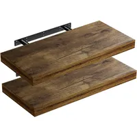 CASARIA 2x Wandregal dunkle Eiche mit Halterung 50cm 2er