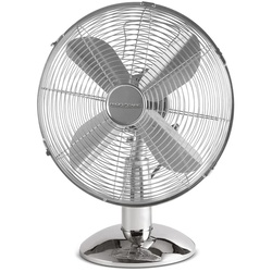 Proficare VL 3063M Tischventilator Geräuscharm Retro Ø 30cm 3 Geschwindigkeiten Oszillierend Metall, Silber, 35W