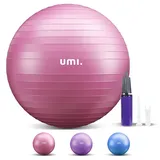 Amazon Brand - Umi Sitzball Büro mit Ballpumpe, Gymnastikball 65cm 55cm 75cm Pezziball, Anti-Burst Fitnessball für Yoga, Gymnastik, Core Training, für Starken Rücken als Büro-Stuhl