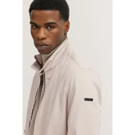 Bugatti Blouson BUGATTI, Herren, Gr. 54, beige (30, beige), 67% Baumwolle, 30% Polyamid, 3% Elasthan, unifarben, regular fit, Bündchen, Jacken Blouson, mit Stehkragen & Strickdetails