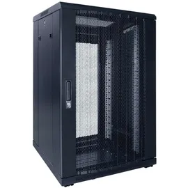 DSIT 18HE 19” Serverschrank mit perforierter Fronttür (BxTxH) 600 x 600 x 1000mm - Schwarz - Traglast 800 kg