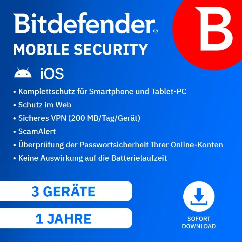 Bitdefender Mobile Security für iOS 3 Geräte - 1 Jahr