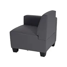Mendler Modular 4-Sitzer Sofa Couch Lyon, Kunstleder ~ dunkelgrau