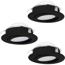 EGLO Deckenleuchte "PINEDA", schwarz, Ø 8,40cm, Lampen, Deckenleuchte in schwarz aus Kunststoff - 5,5W - Warmweiß, LED Deckeneinbaustrahler Deckeneinbaustrahler