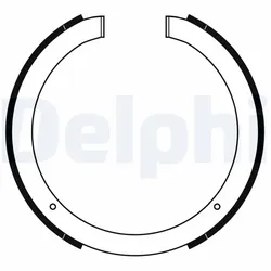 DELPHI Bremsbackensatz Bremsbackensatz, Feststellbremse Bremsbackensatz,Bremsbackensatz, hinten rechts links  für FORD USA MAZDA VAUXHALL SSANGYONG CH