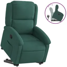 vidaXL Relaxsessel mit Aufstehhilfe Samt 55,4 x 82 x 74 cm Dunkelgrün