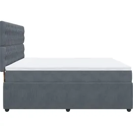vidaXL Boxspringbett 180 x 200 cm Dunkelgrau