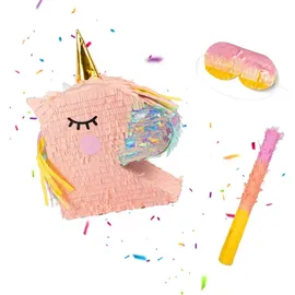 Relaxdays Einhorn Piñata Gold/Pink/Rosa