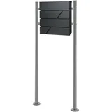 ML-Design Standbriefkasten Anthrazit 37x11x37cm mit Zeitungsfach Pfosten 120cm