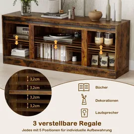 Costway TV-Schrank 150 x 39 x 60 cm Braun Holz/Metall/MDF