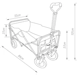 pro.tec Bollerwagen Stenlille schwarz