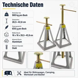 BITUXX Unterstellbock Aluminium 900 kg silberfarben