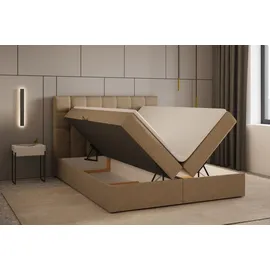 moeblo Boxspringbett Bett mit bettkasten, Bonell-Matratze und Topper, Doppelbett, - Boxspringbett 05 - Graphit (Trinity 15)