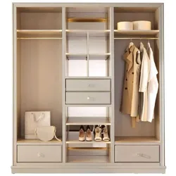 Casa Padrino Luxus Kleiderschrank Beige 200 x 60 x H. 230 cm - Offener Schlafzimmer Schrank - Schlafzimmer Möbel - Hotel Möbel - Luxus Möbel - Luxus Einrichtung - Schlafzimmer Einrichtung
